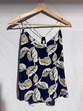 J. Crew Leaf print Silk cami style top Size 6